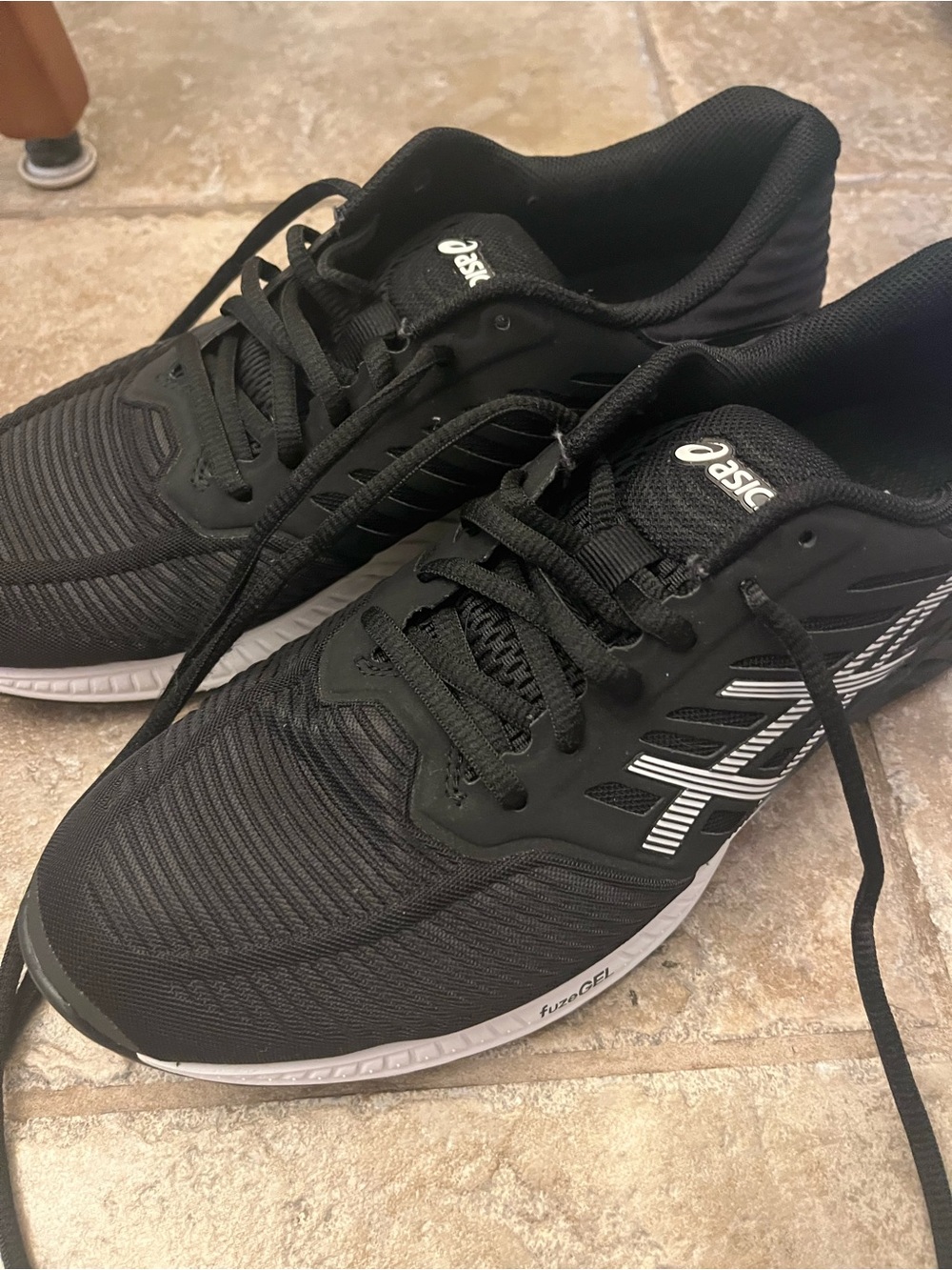 Asics Black Sneakers with White Logo Accents